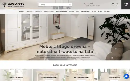 Sklep Anzys.pl meble z litego drewna: modrzew, sosna, olcha