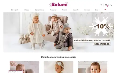 Sklep Eleganckie ubranka do chrztu i komunii w sklepie balumi.com.pl