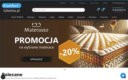 Sklep Salonsnu.pl: najlepsze materace, łóżka i pościel